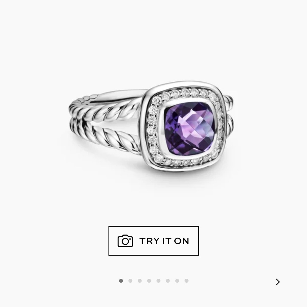 David Yurman Petite Albion Ring with Amethyst and Diamonds